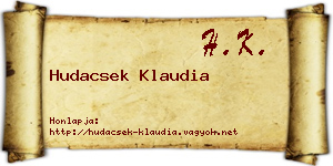 Hudacsek Klaudia névjegykártya