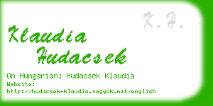 klaudia hudacsek business card